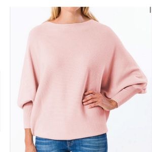 Kerisma Ryu Sweater Blush Pink M/L dolman sleeve boatneck
